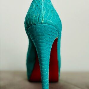 Christian Louboutin Blue and Red Stiletto Heels